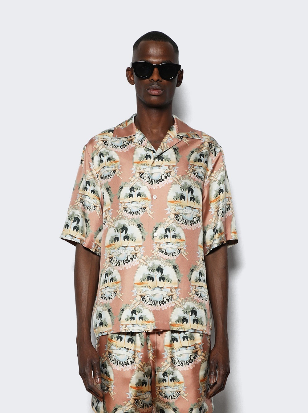 All Over Palm Bowling Shirt Cork - 3