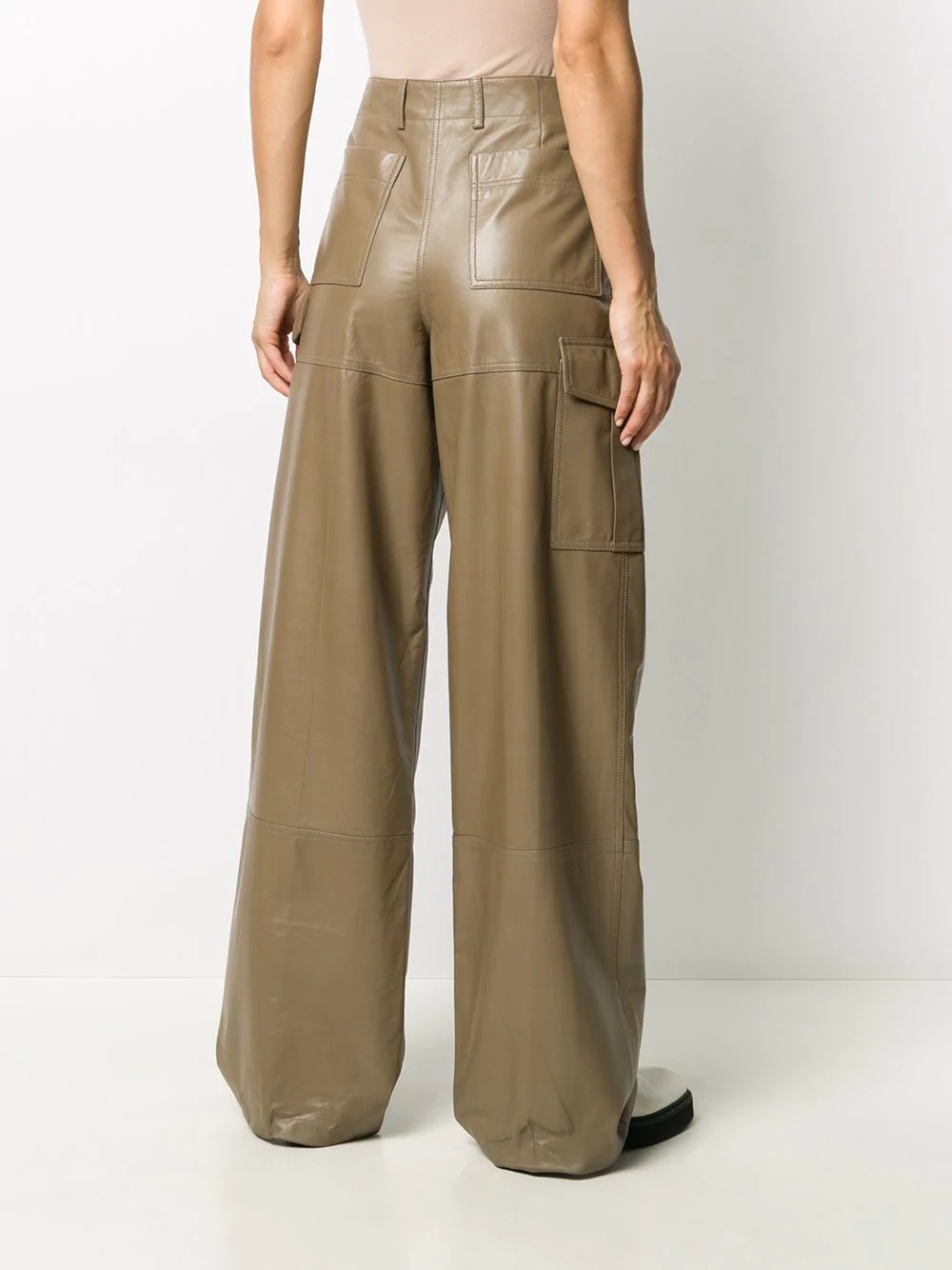 high-waisted wide leg trousers - 4