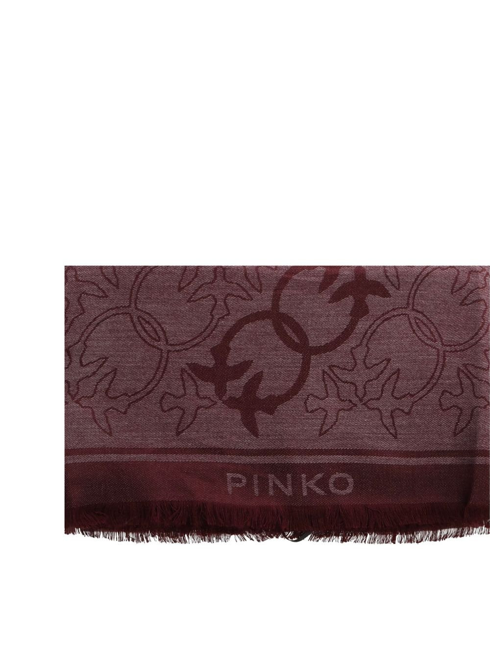Love Birds pattern fringed scarf - 2