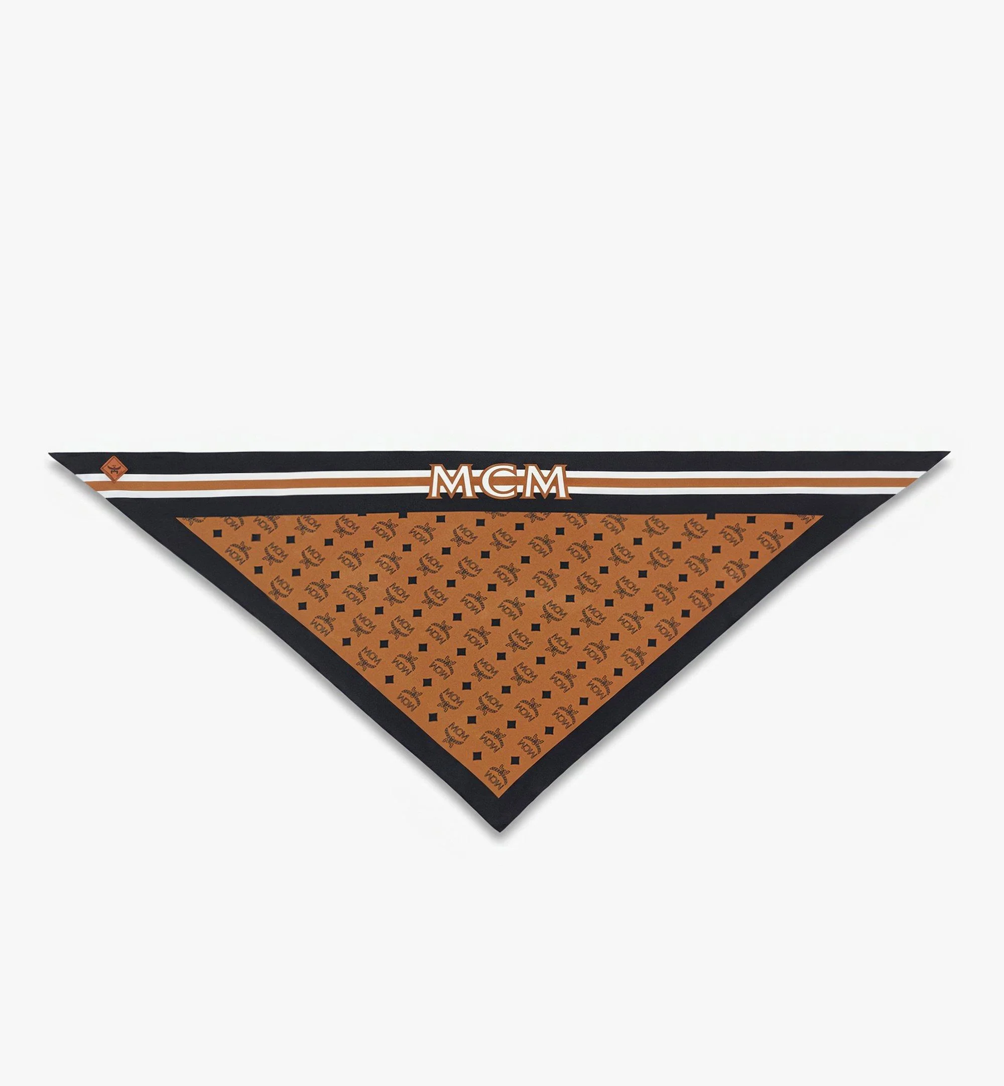 Monogram Print Triangle Silk Scarf - 1