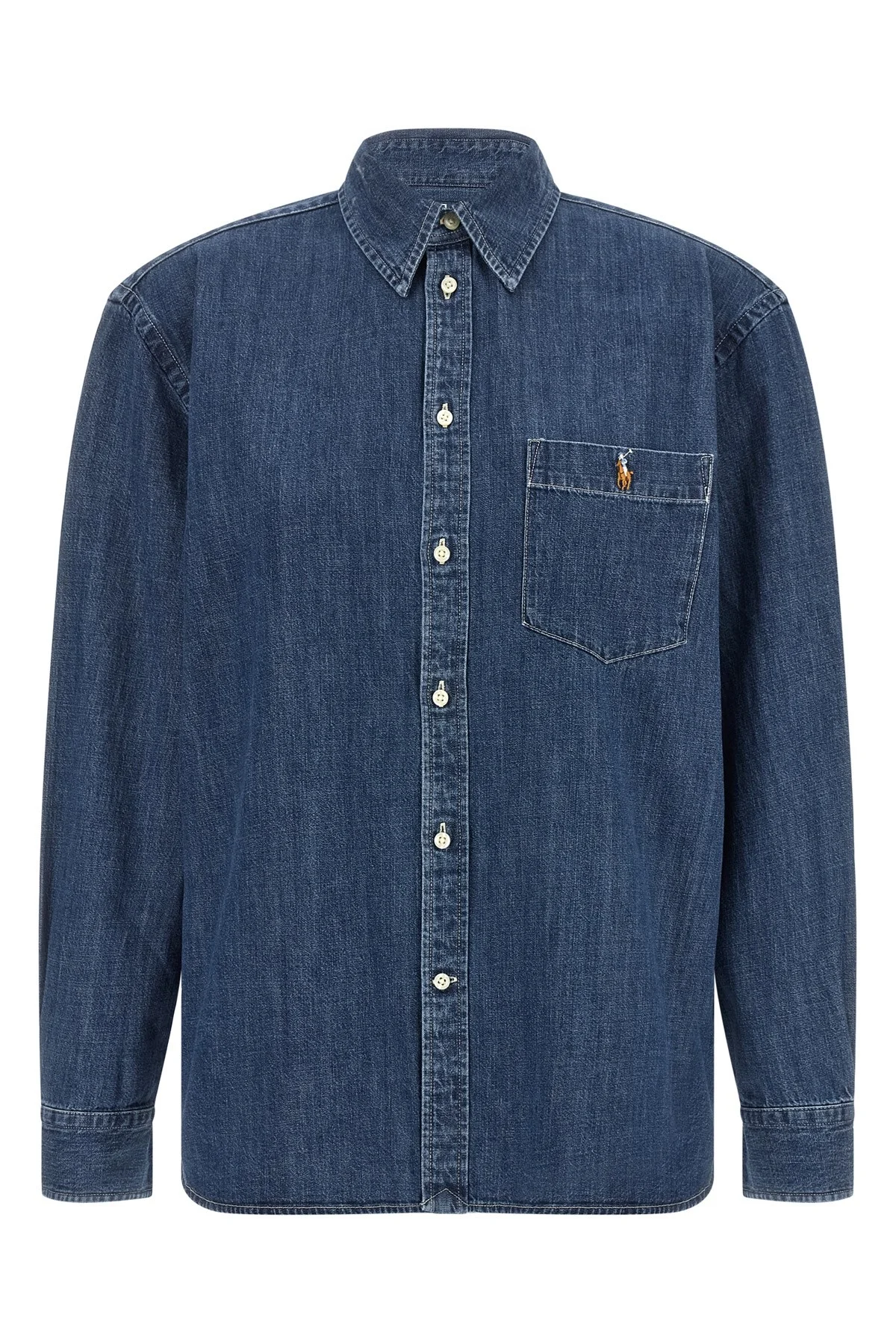 Denim Shirt With Logo Embroidery - 1