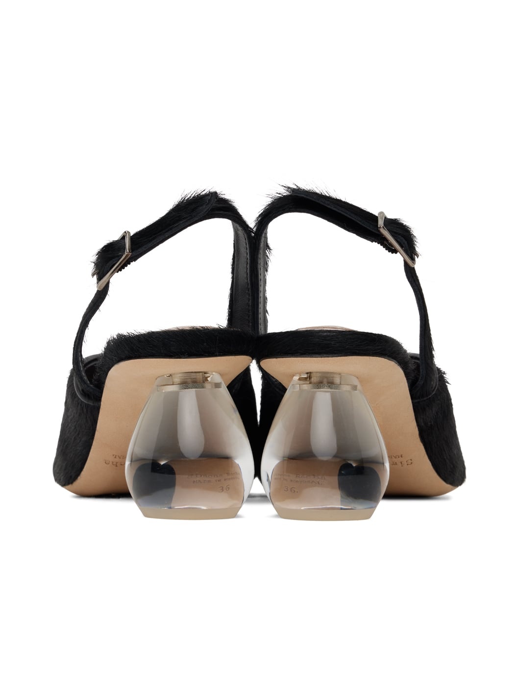 Black Pointed Slingback Heels - 2