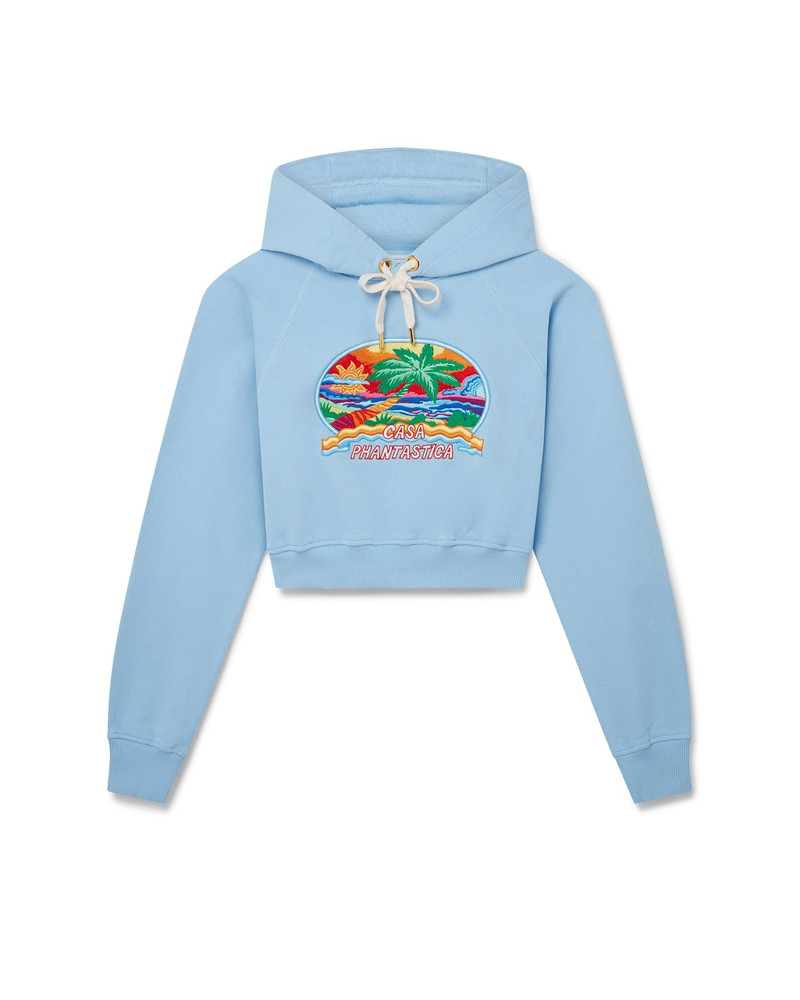 Jeu De Tennis Embroidered Cropped Hoodie 1