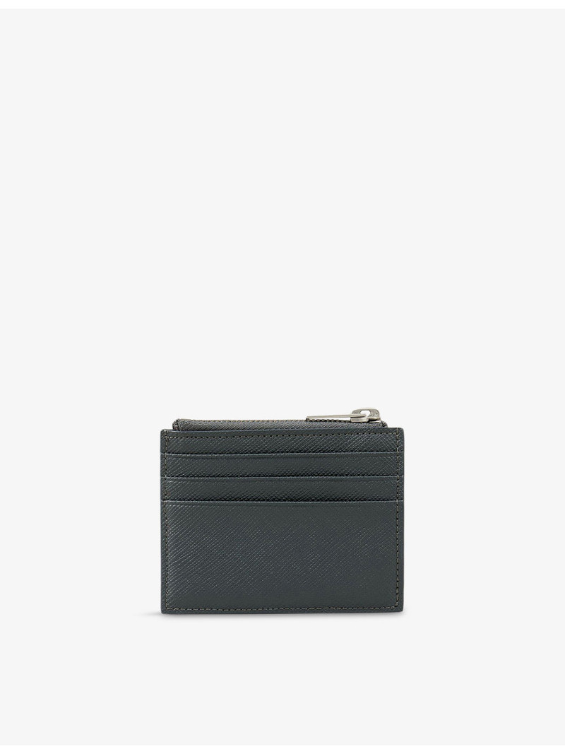 Sandro Logo-embossed zipped leather card holder outlook