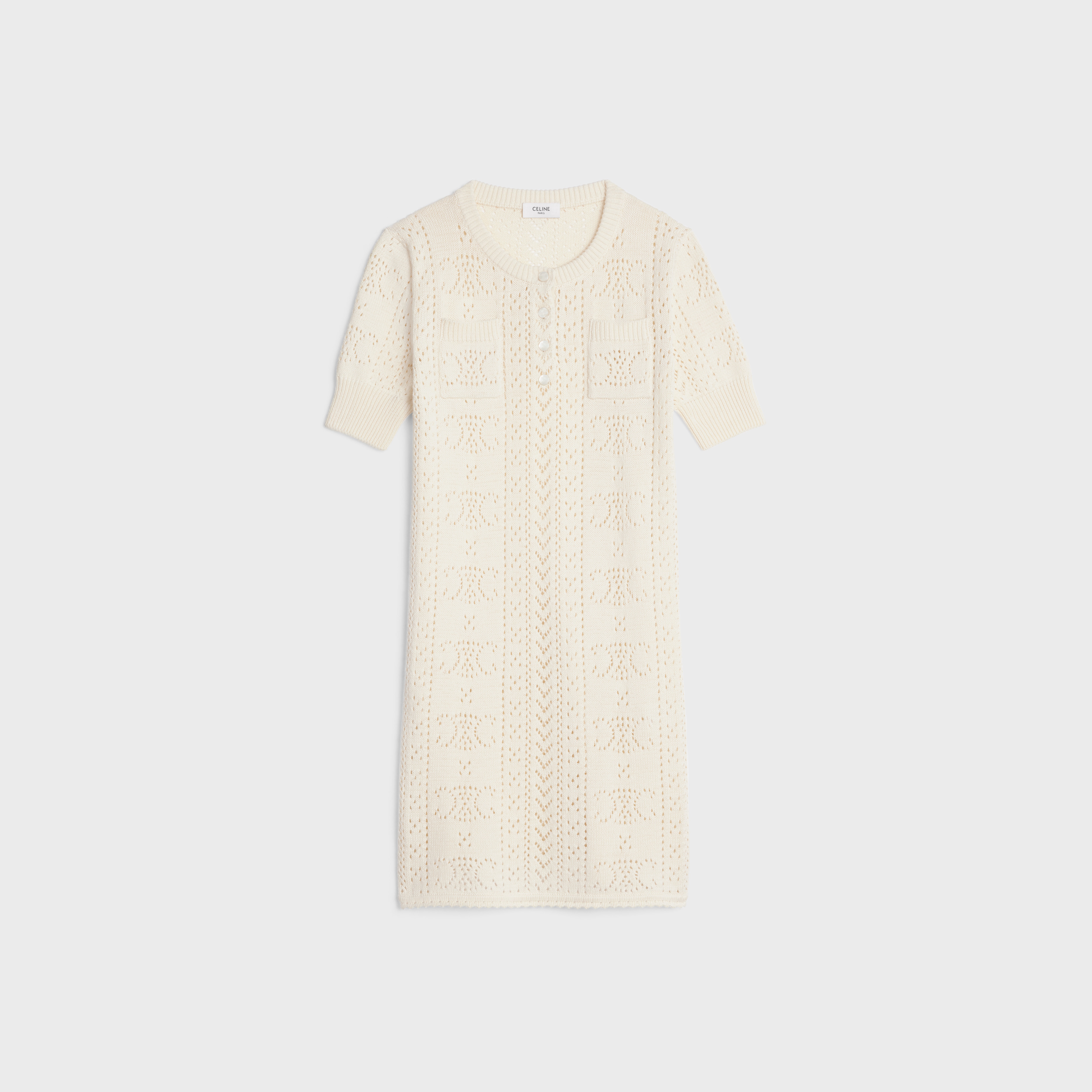 mini dress in triomphe cotton pointelle - 1