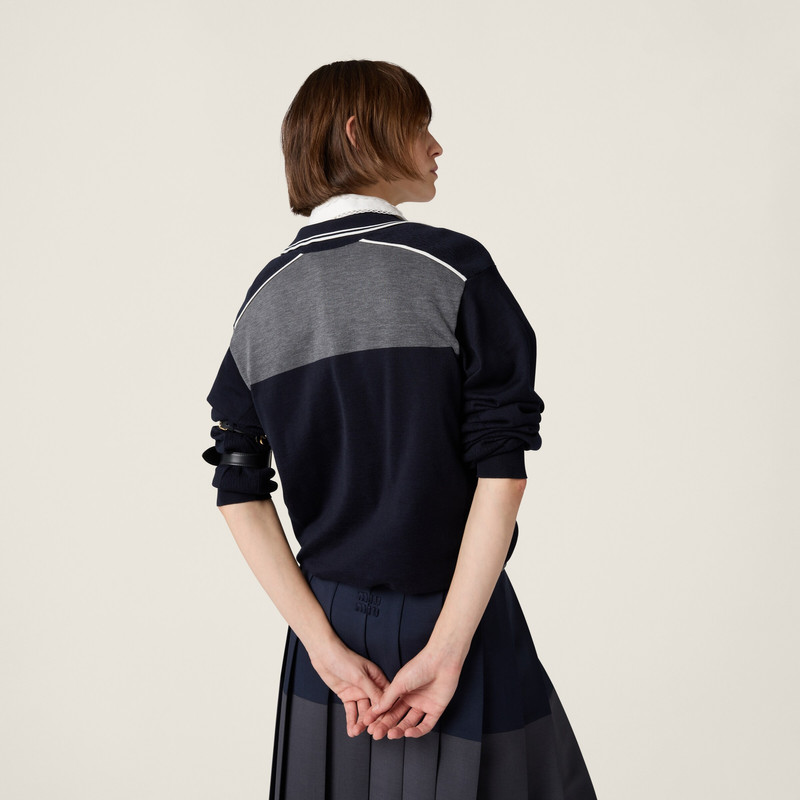 Cotton and silk polo shirt 6