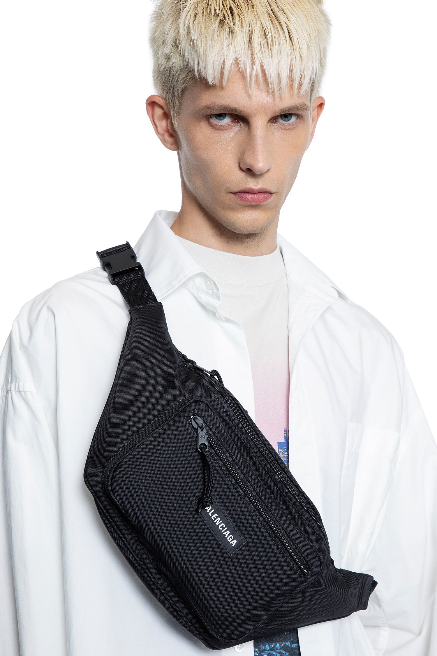 BALENCIAGA MAN BLACK FANNY PACKS - 4