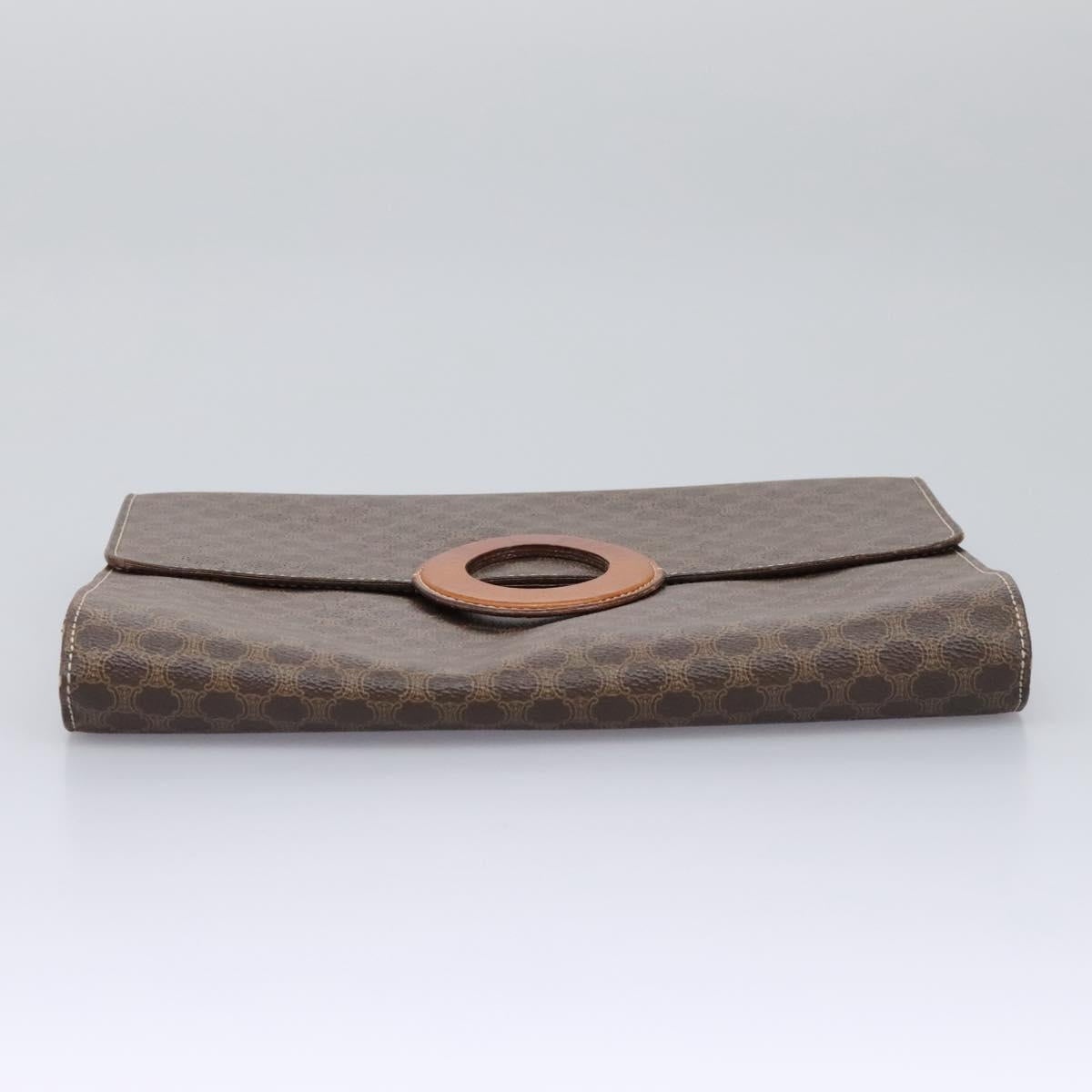 CELINE Macadam Canvas Shoulder Bag Pvc Brown Gold - 6