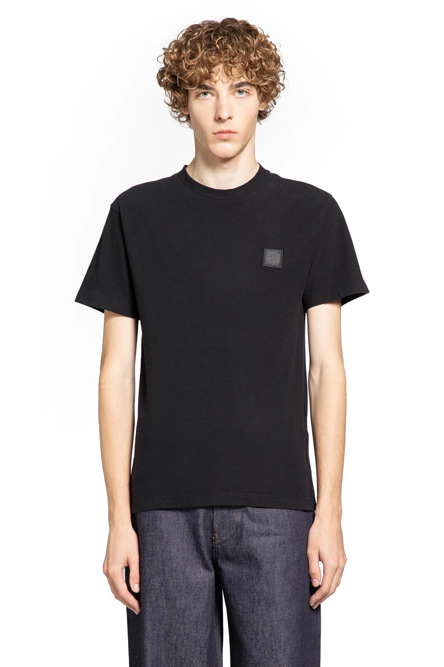 Stone Island Man Black T-shirts & Tank Tops - 1