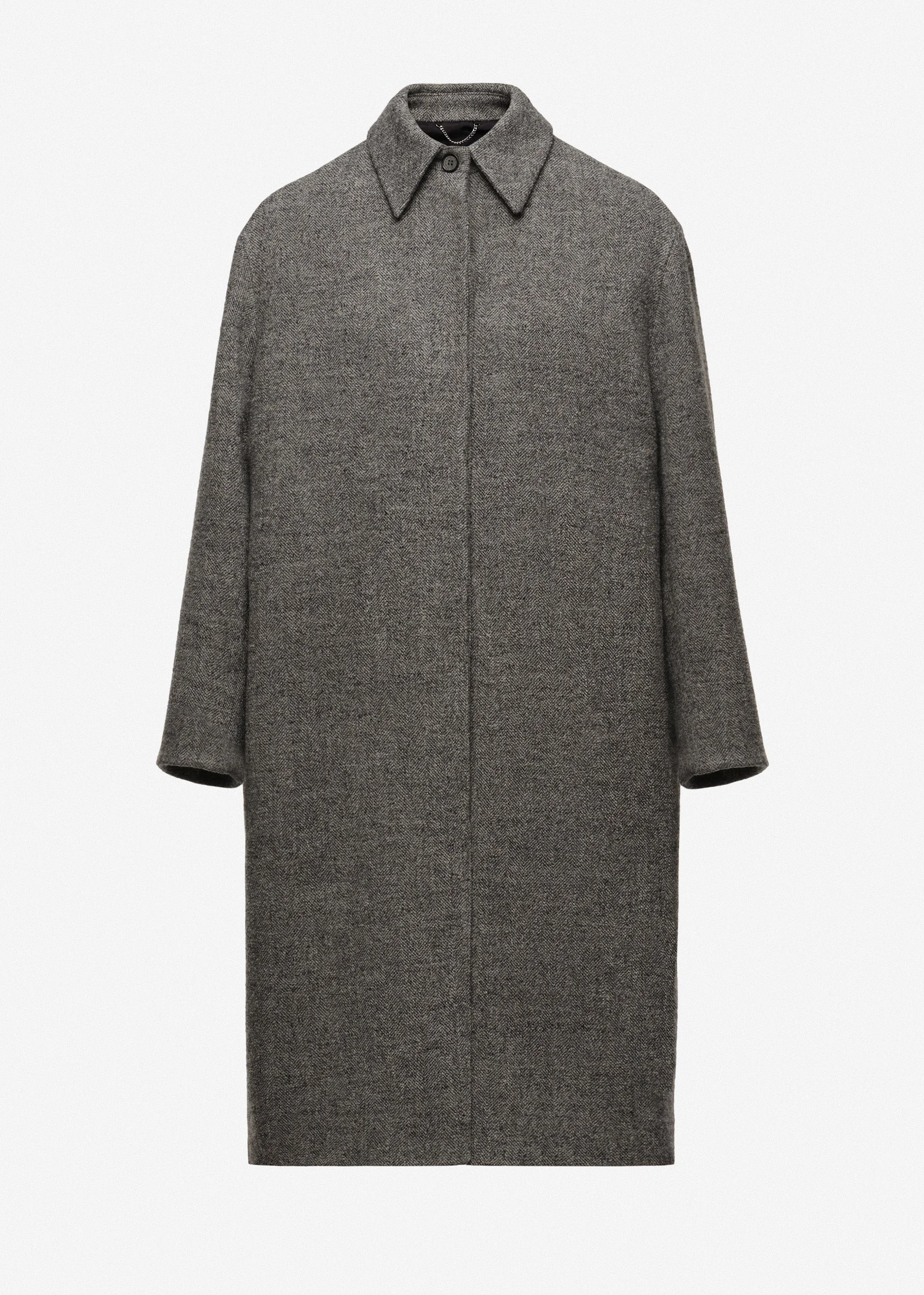 Straight wool blend coat in grey - 1