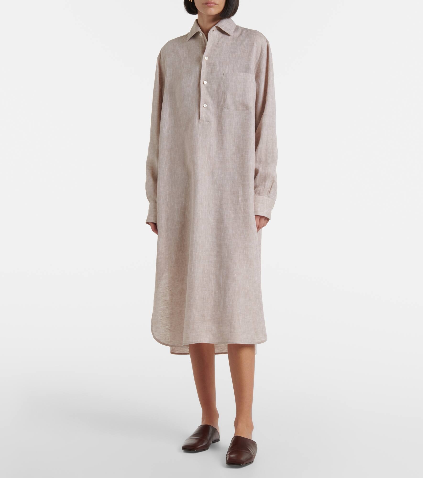 Lora linen shirt dress - 5