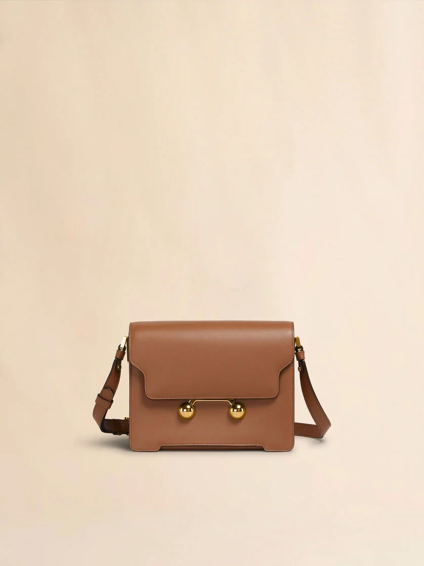 BROWN LEATHER TRUNKAROO MEDIUM SHOULDER BAG - 1