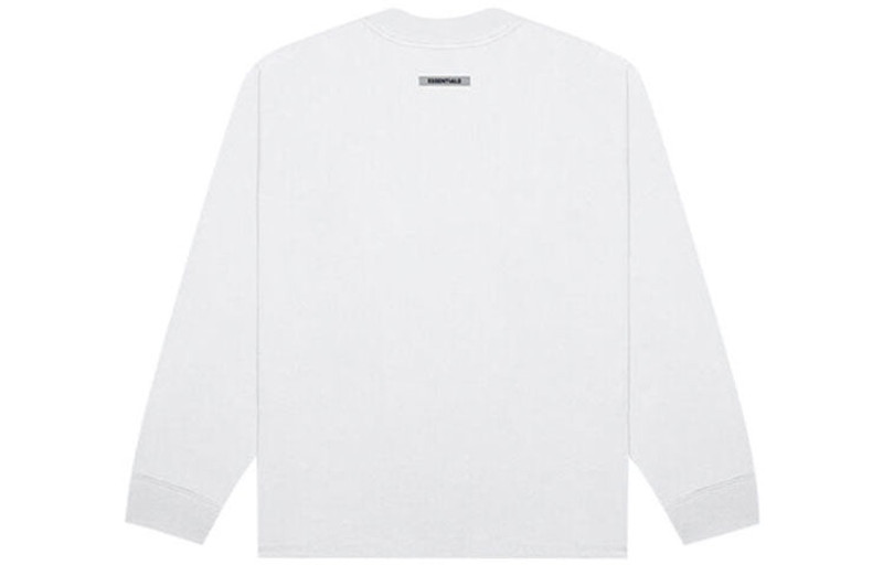 ESSENTIALS Fear of God Essentials SS20 3D Silicon Applique Boxy Long Sleeve White Logo Tee FOG-SS20-293 outlook