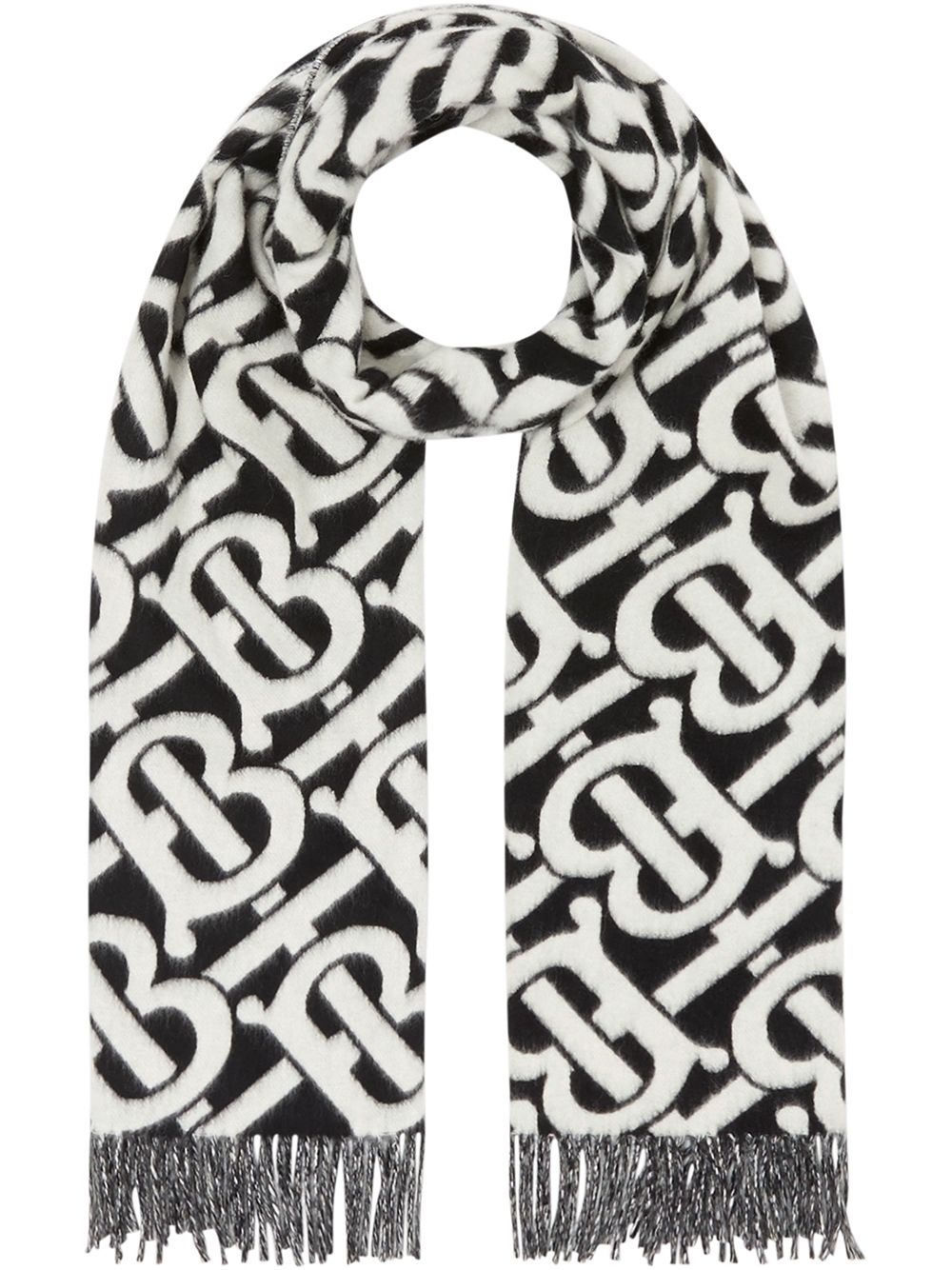 monogram cashmere jacquard scarf - 1