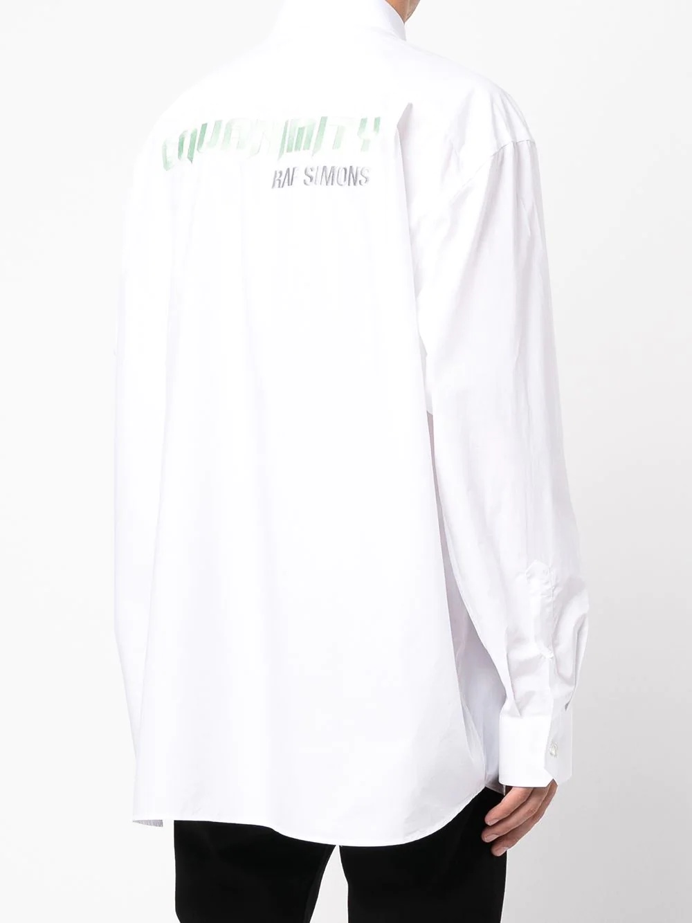 Raf Simons logo-embroidered long-sleeve shirt | REVERSIBLE