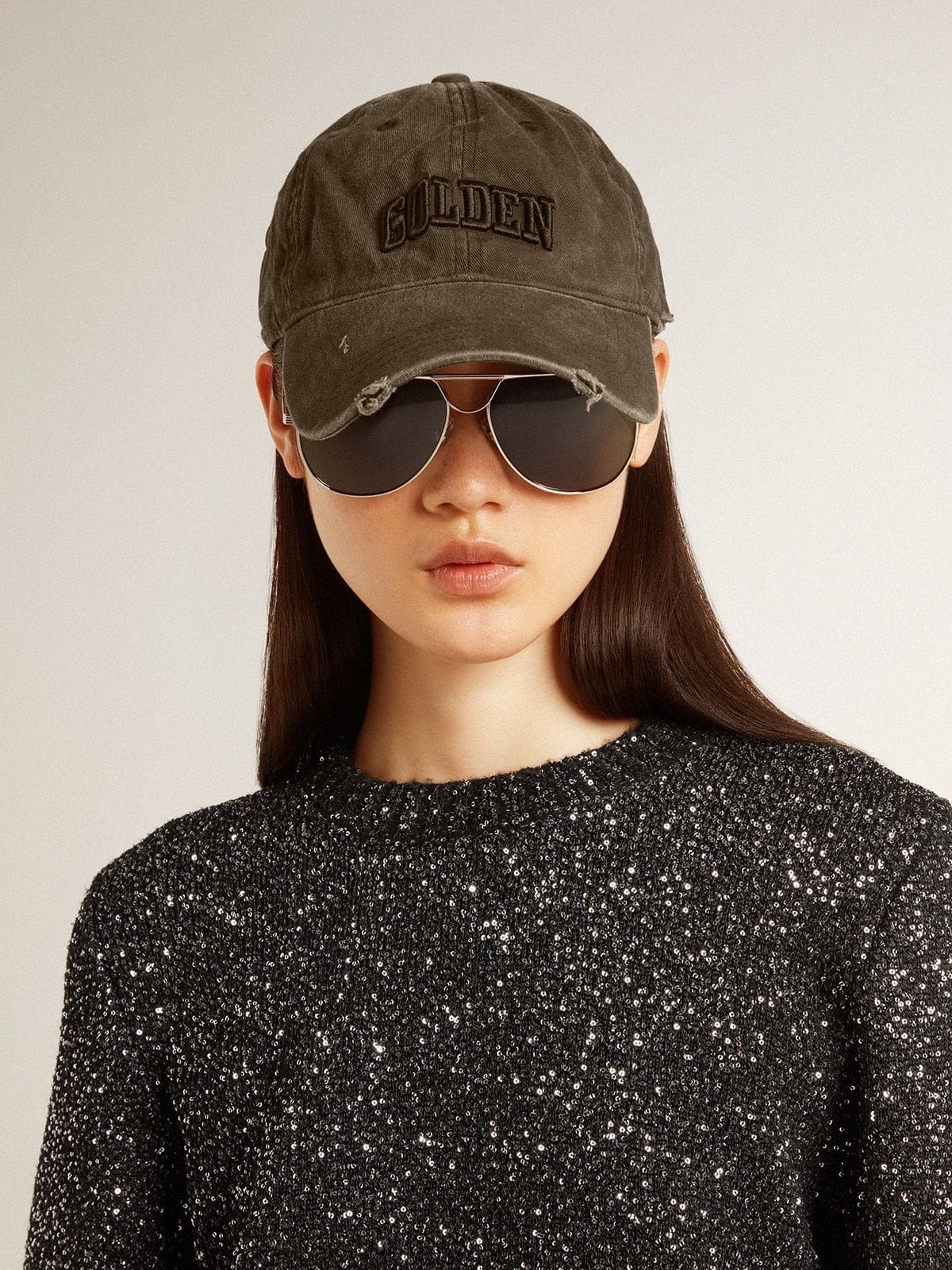 Gray distressed baseball cap with embroidery - 3