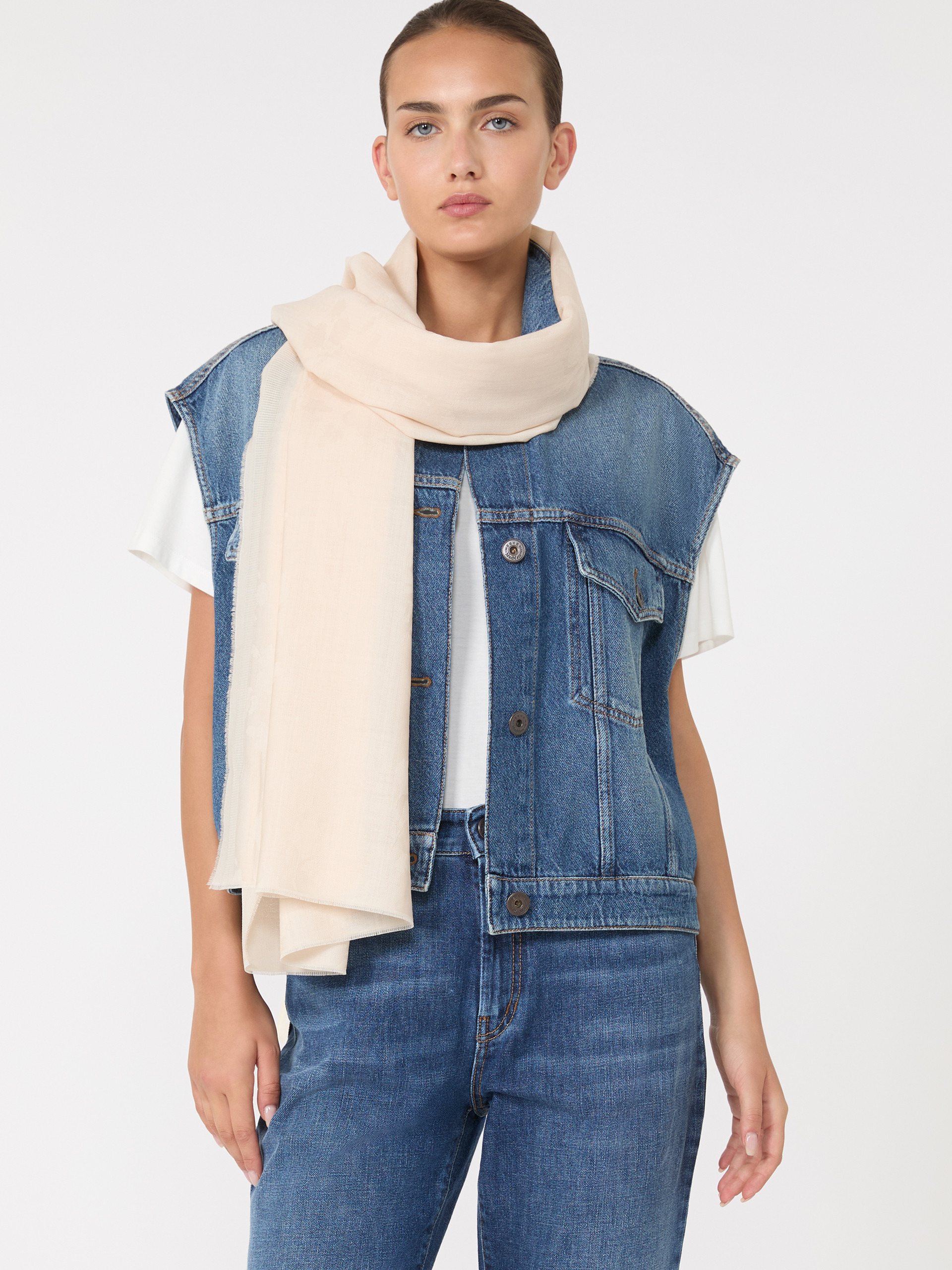 TESSILE Jacquard wool stole - 4