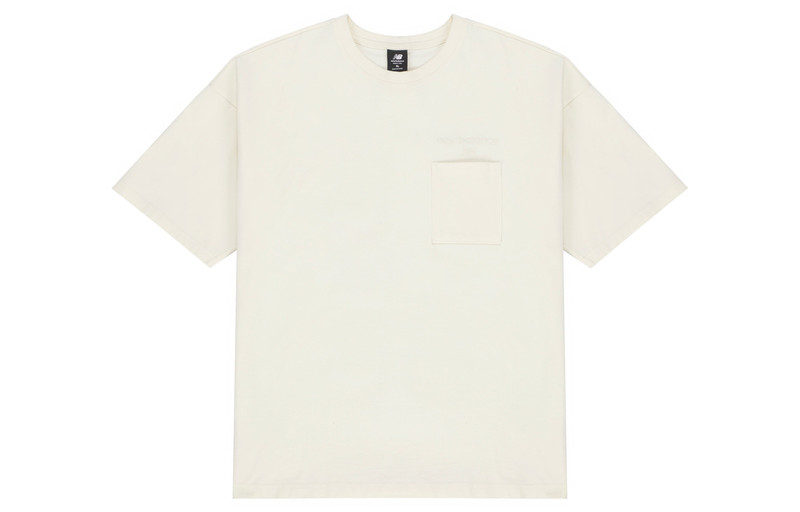 New Balance New Balance Logo Embroidered Pocket Knit Round Neck Short Sleeve Couple Style White AMT21549-IV outlook