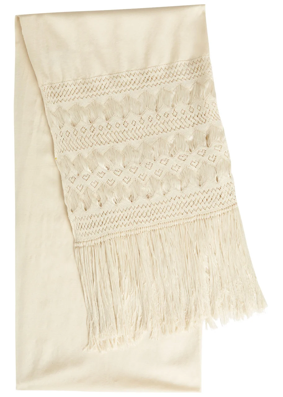 Heirlome Rebozo by Arturo Estrada Fringed Silk Shawl - 1
