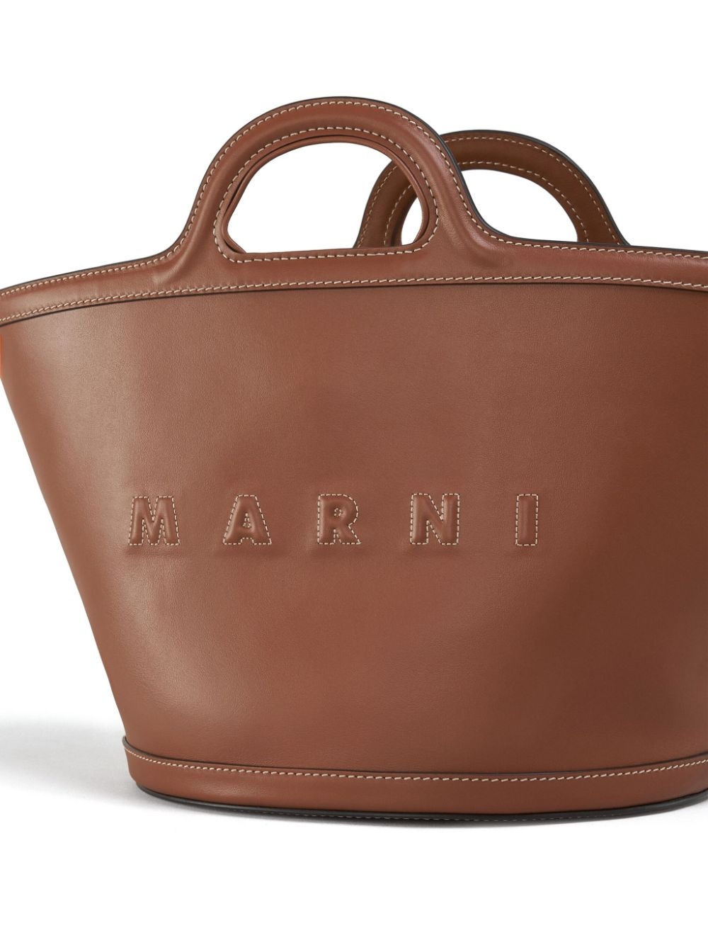 small Tropicalia logo-embossed leather tote bag - 6