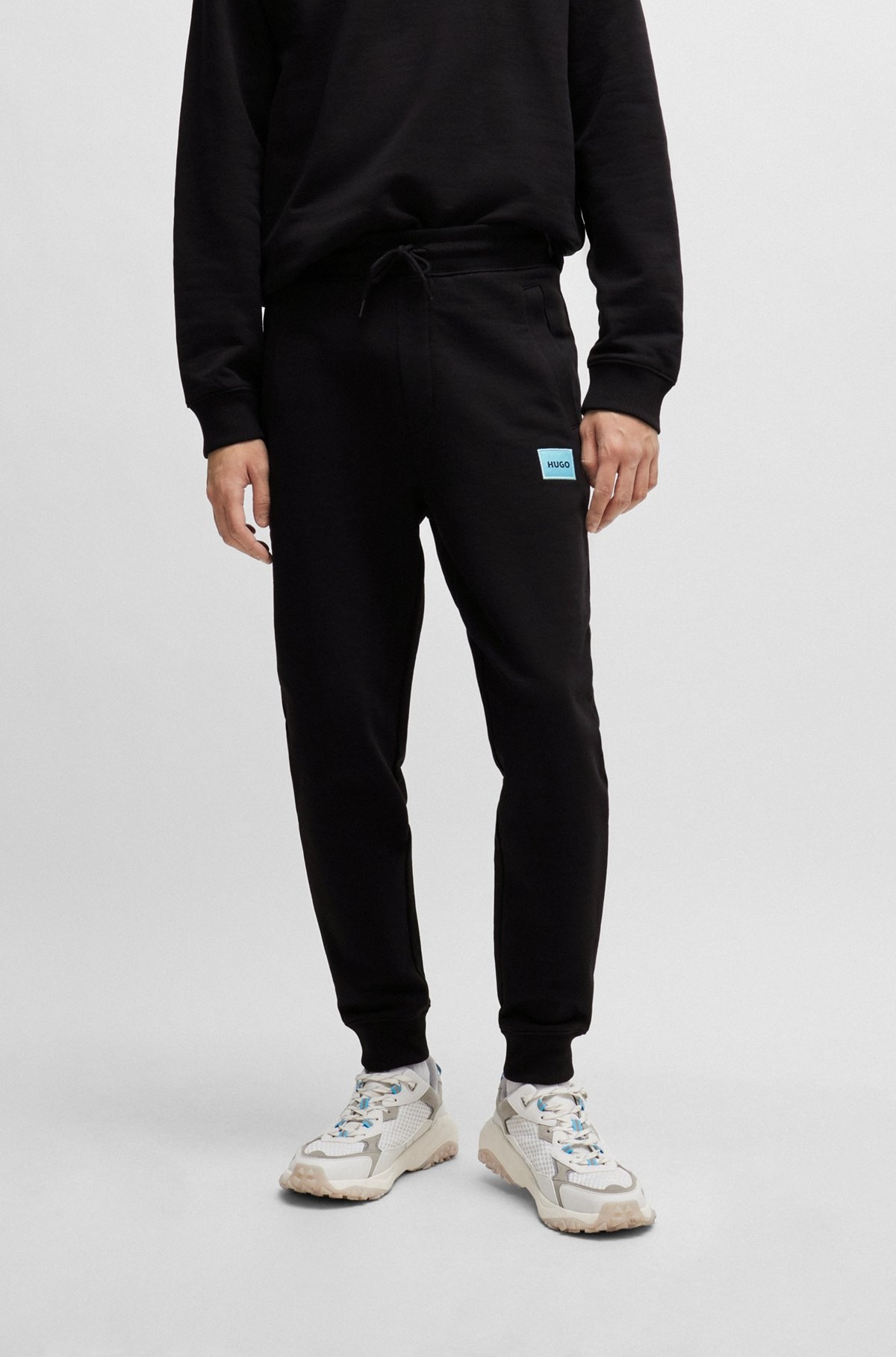 COTTON-TERRY TRACKSUIT BOTTOMS WITH LOGO LABEL - 2