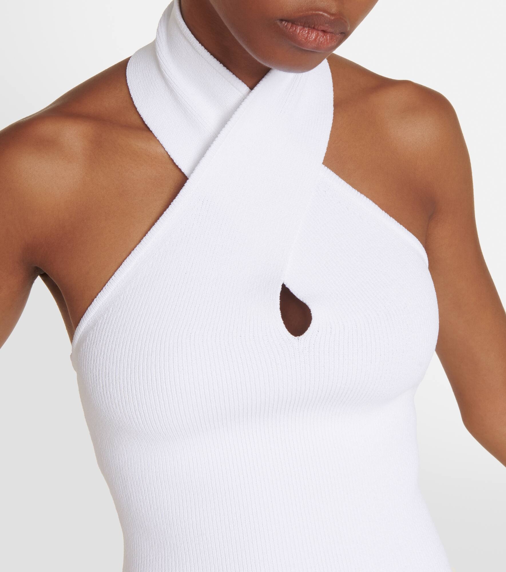 Halterneck bodycon midi dress - 4