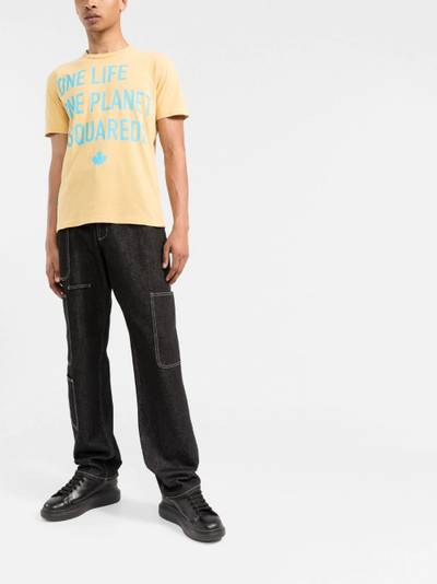 DSQUARED2 slogan-print cotton T-shirt outlook