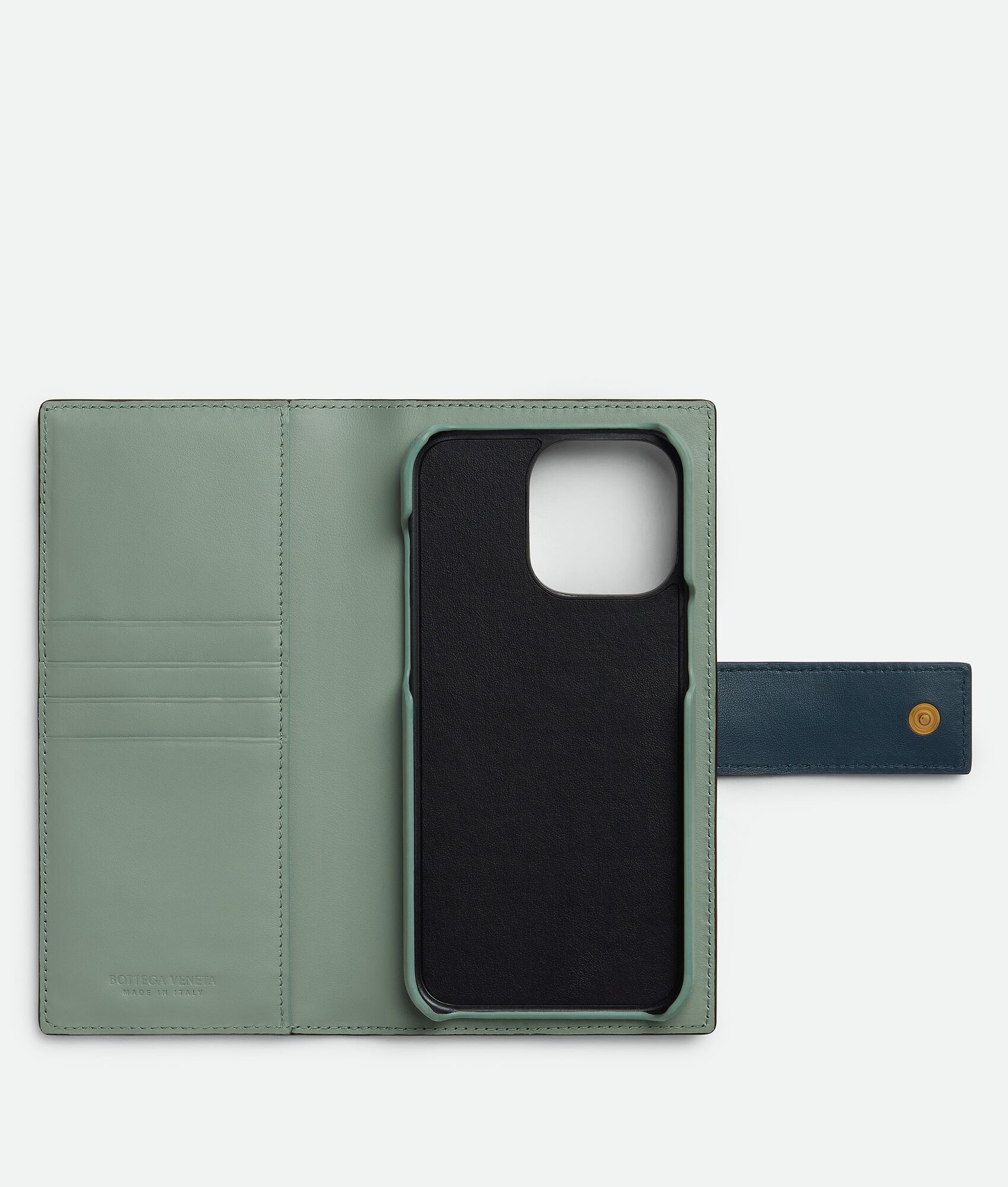 Bottega Veneta Tag iPhone 15 Pro Max Flap Case | REVERSIBLE