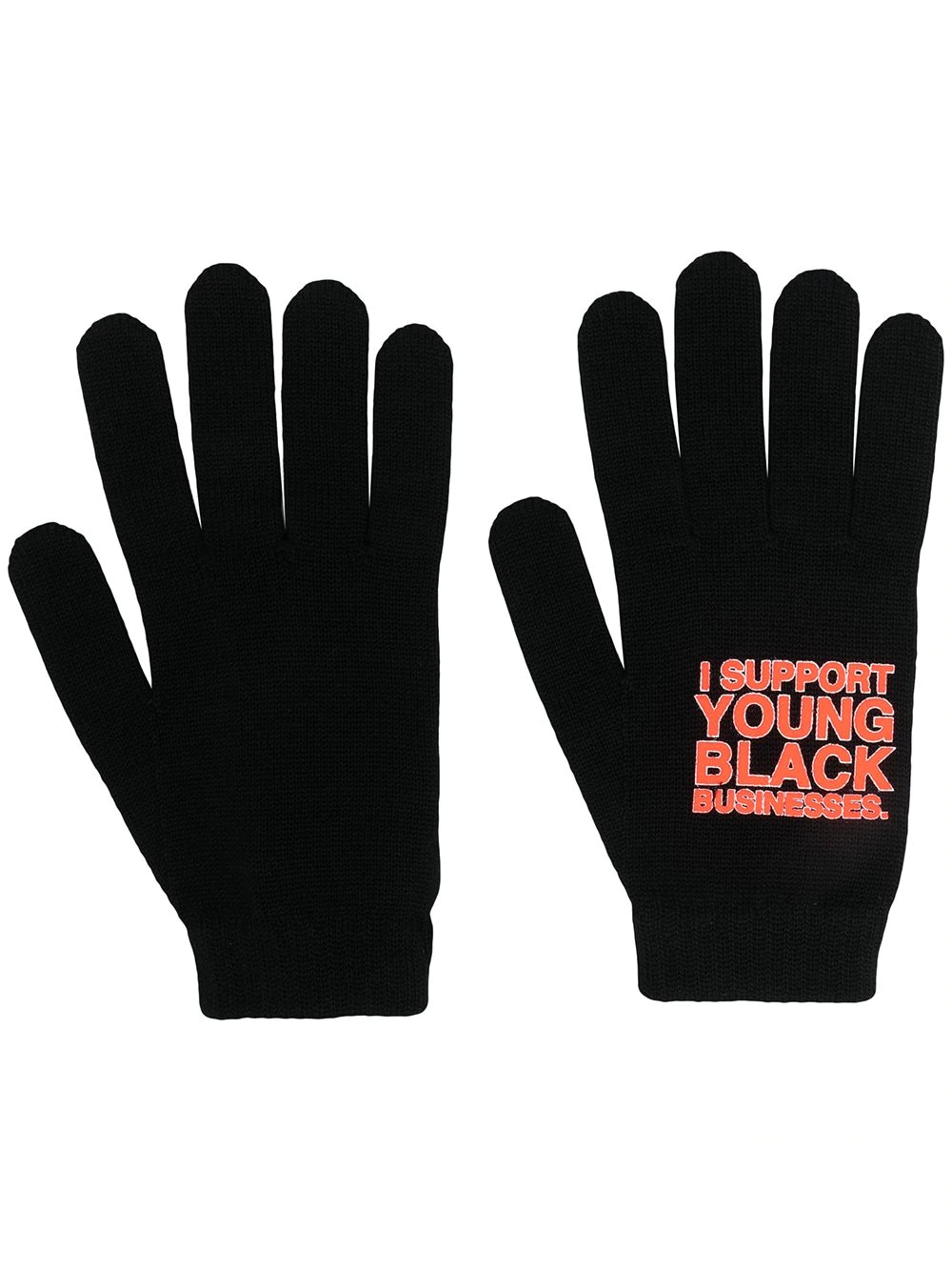 slogan print gloves - 1