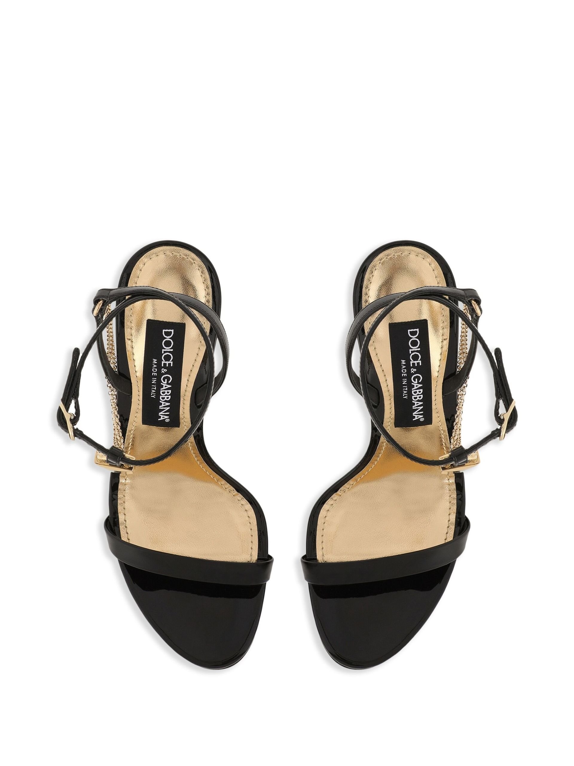 Black Keira 105 Patent Leather Sandals - 4