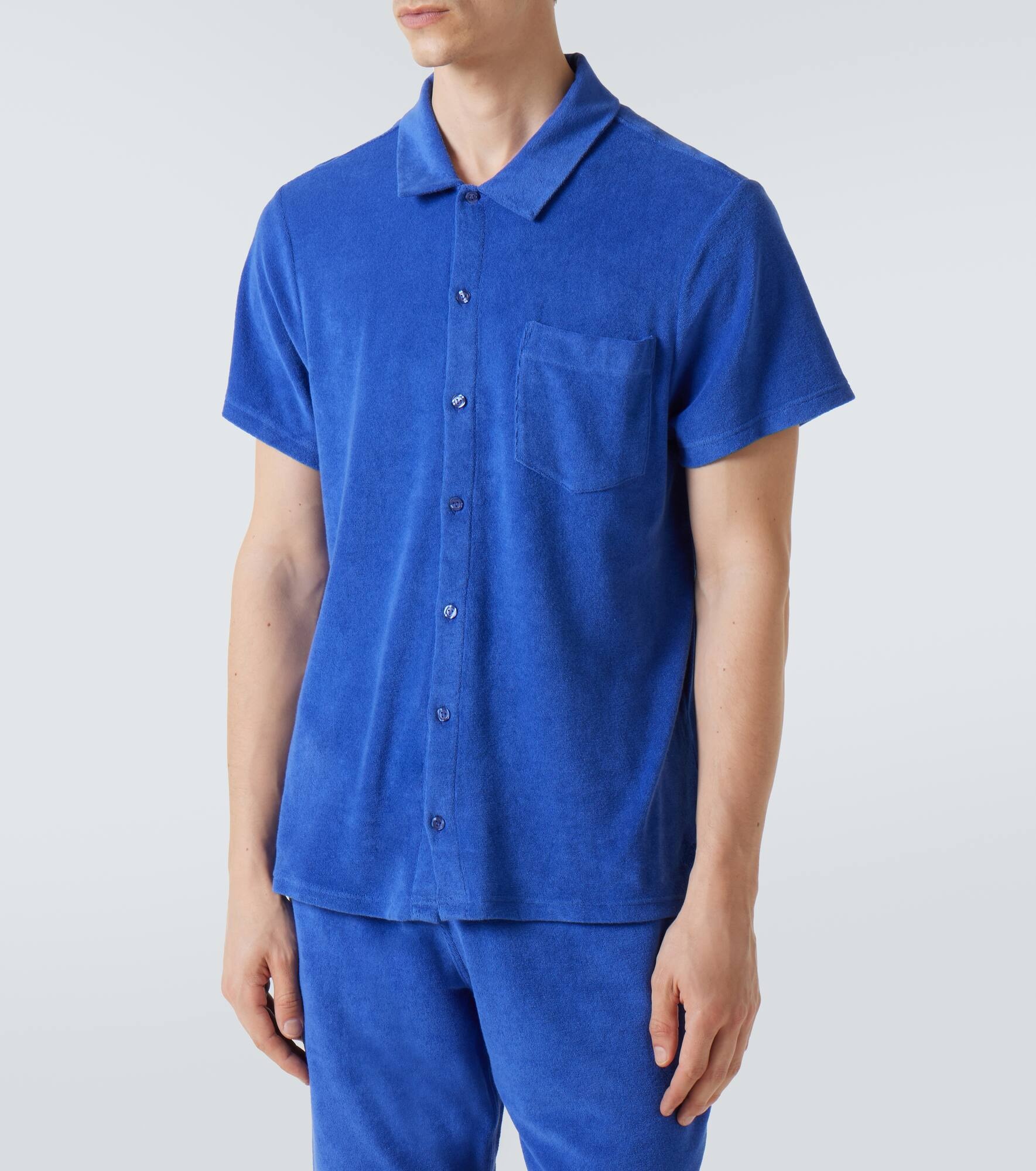 Cotton-blend terry bowling shirt - 3