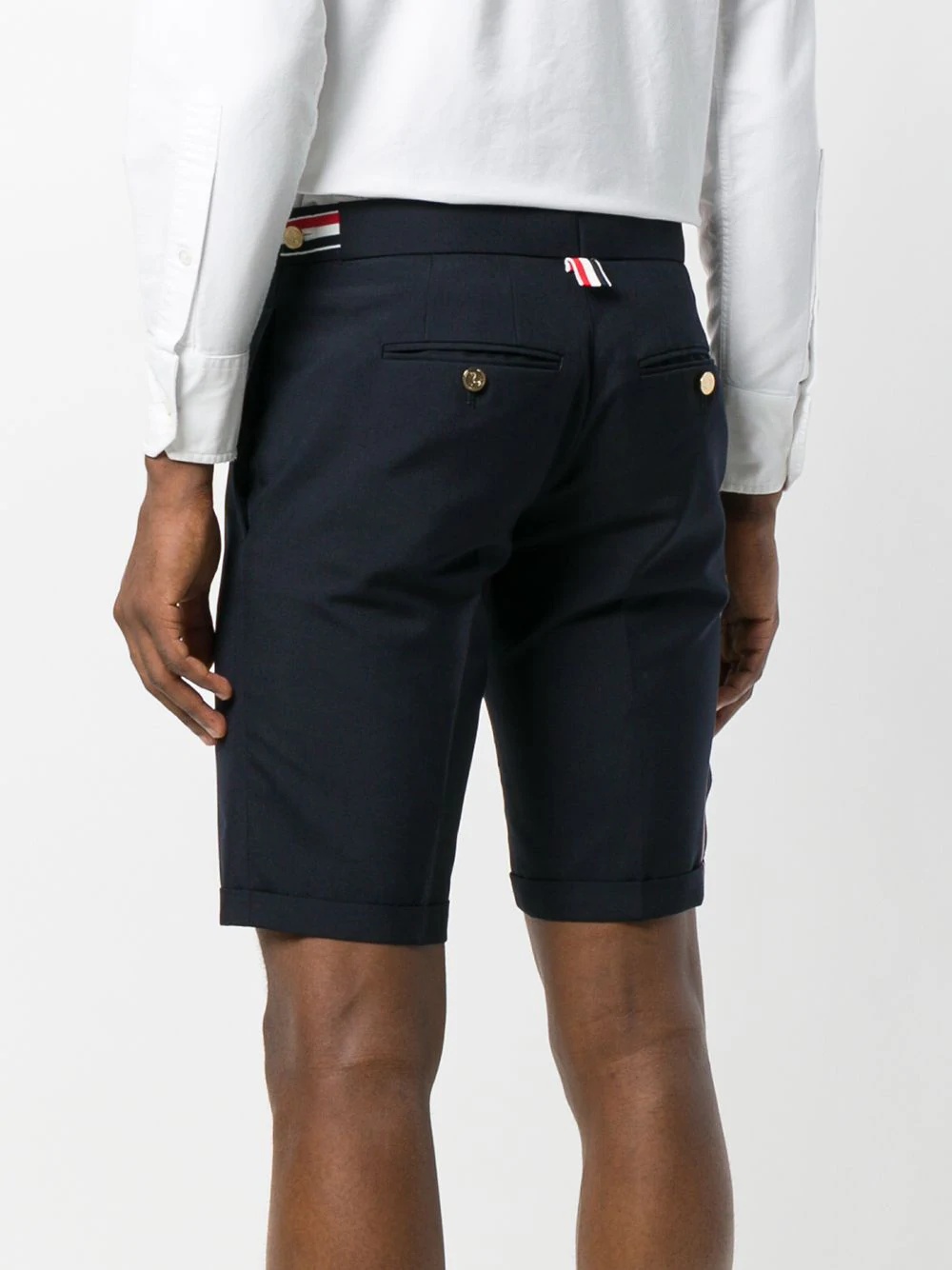 Low Rise Skinny Short With Red, White And Blue Selvedge Back Leg Placement In School Uniform Plain W - 4