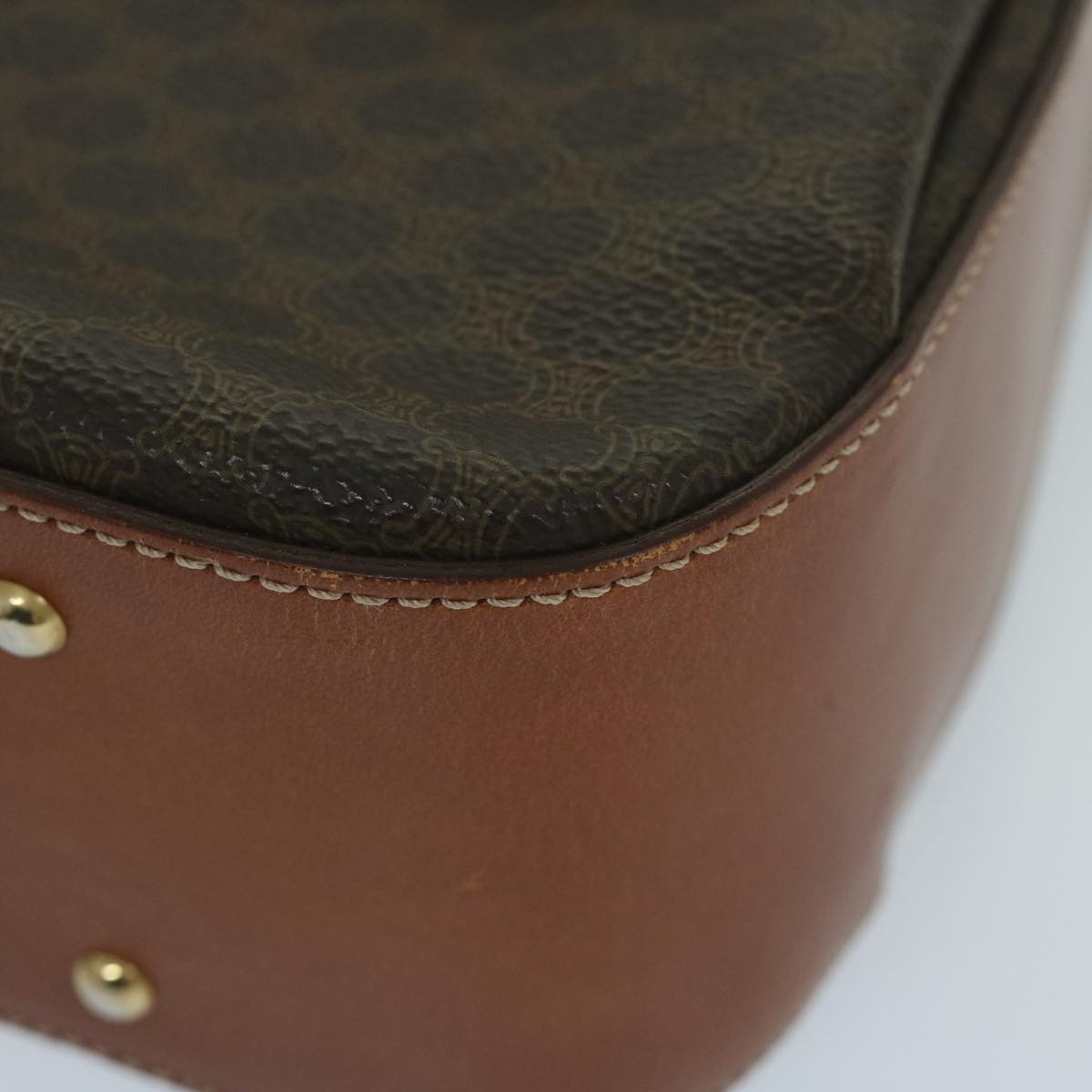 CELINE Macadam Canvas Hand Bag Pvc Leather Brown - 15