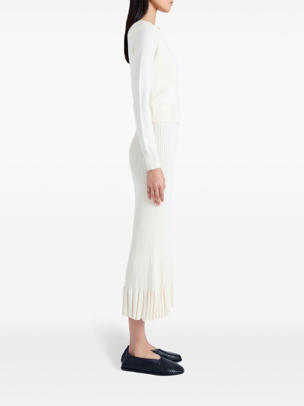 white silk Addie cardigan - 3