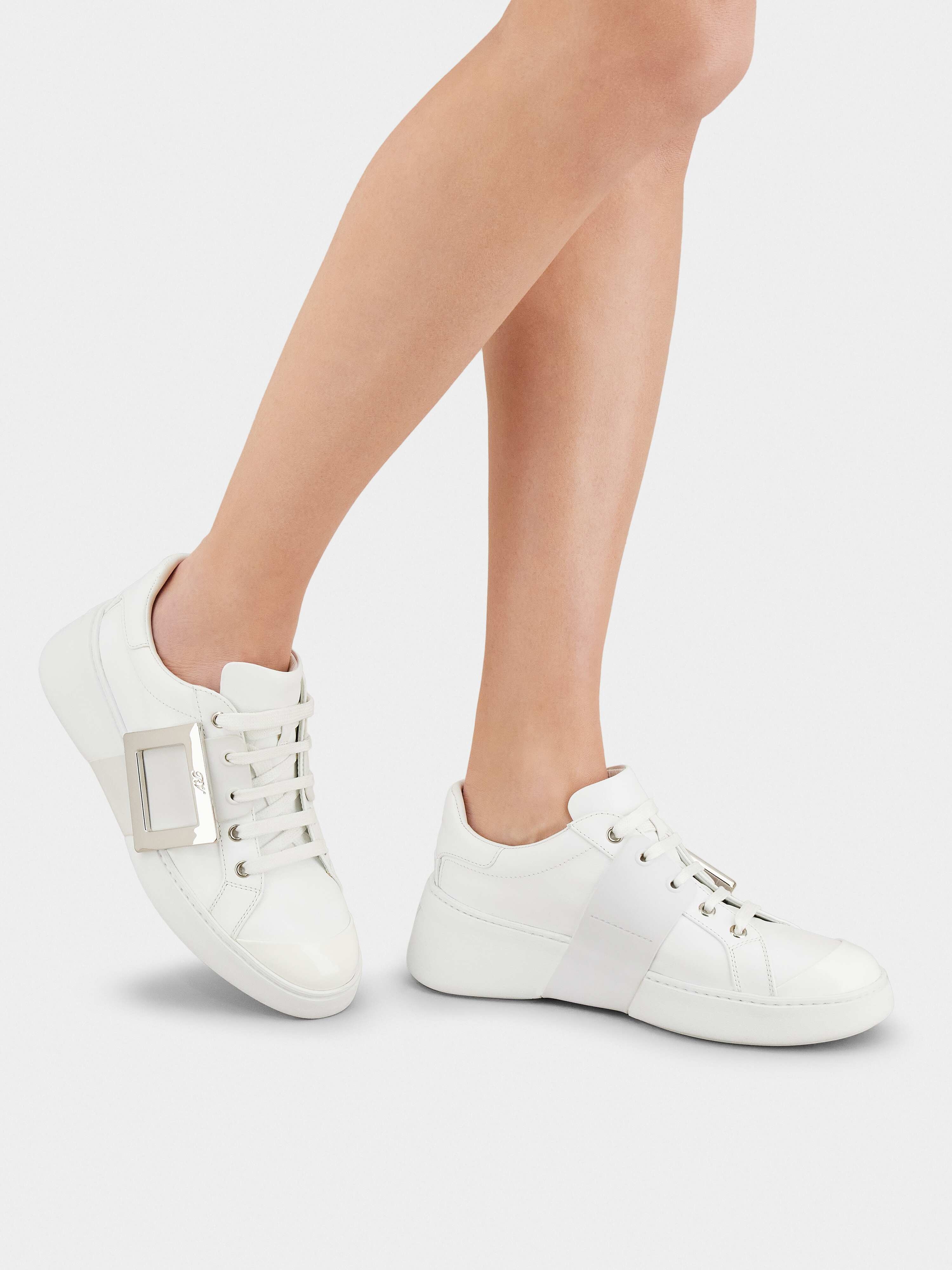 Viv' Skate Metal Buckle Sneakers in Soft Leather - 8