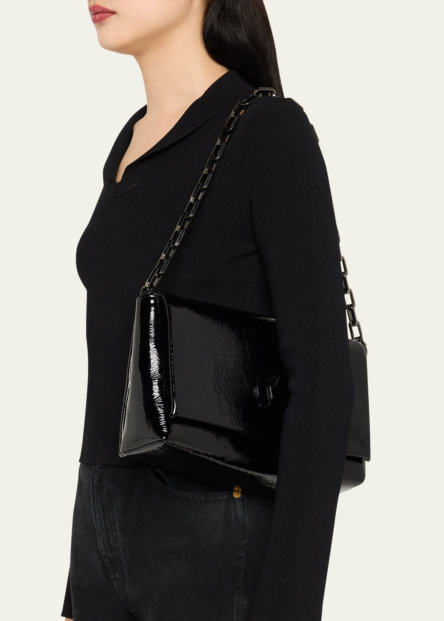 Loubi54 Large Flap Shoulder Bag in Naplak Leather - 2