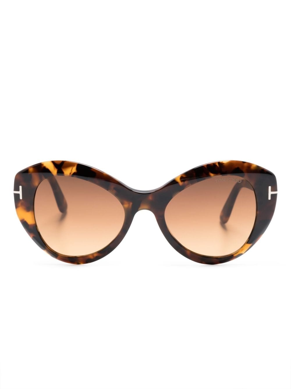 tortoiseshell effect oversized sunglasses - 1