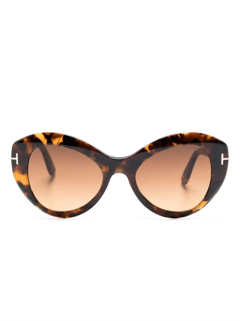 tortoiseshell effect oversized sunglasses 1