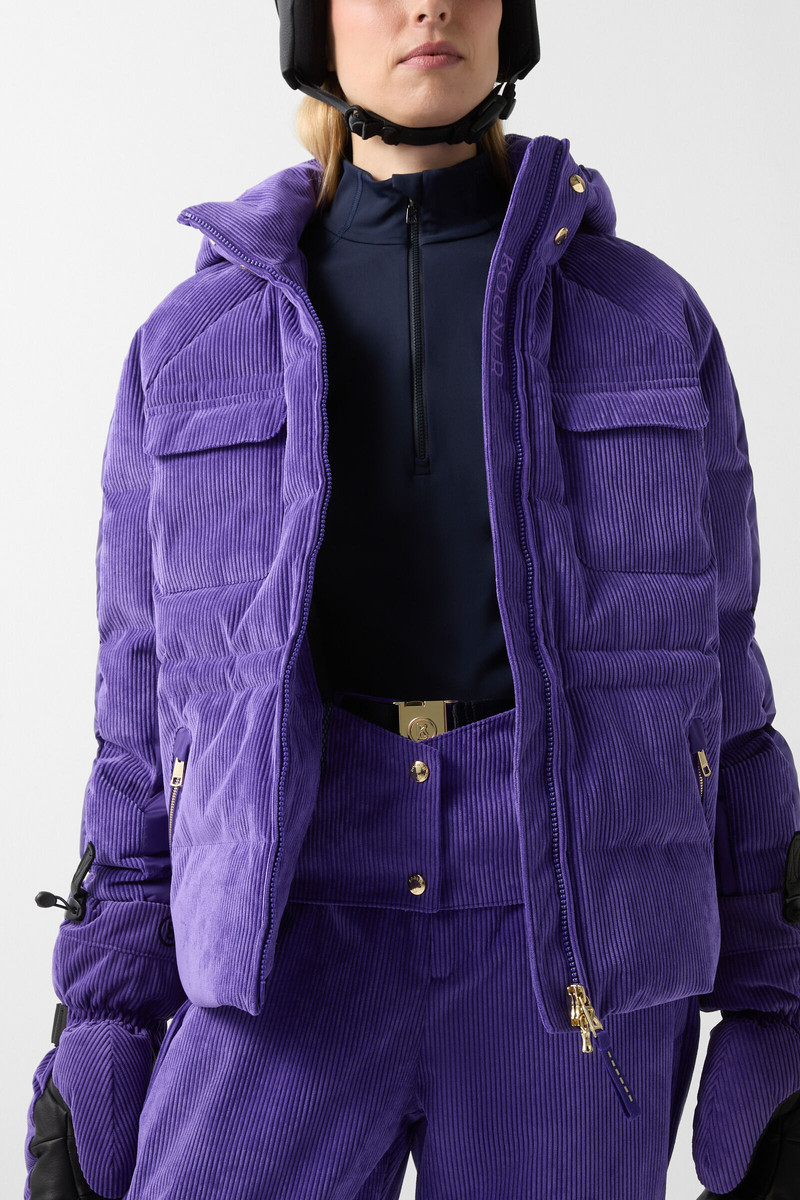 Marli corduroy ski jacket in Violet 7