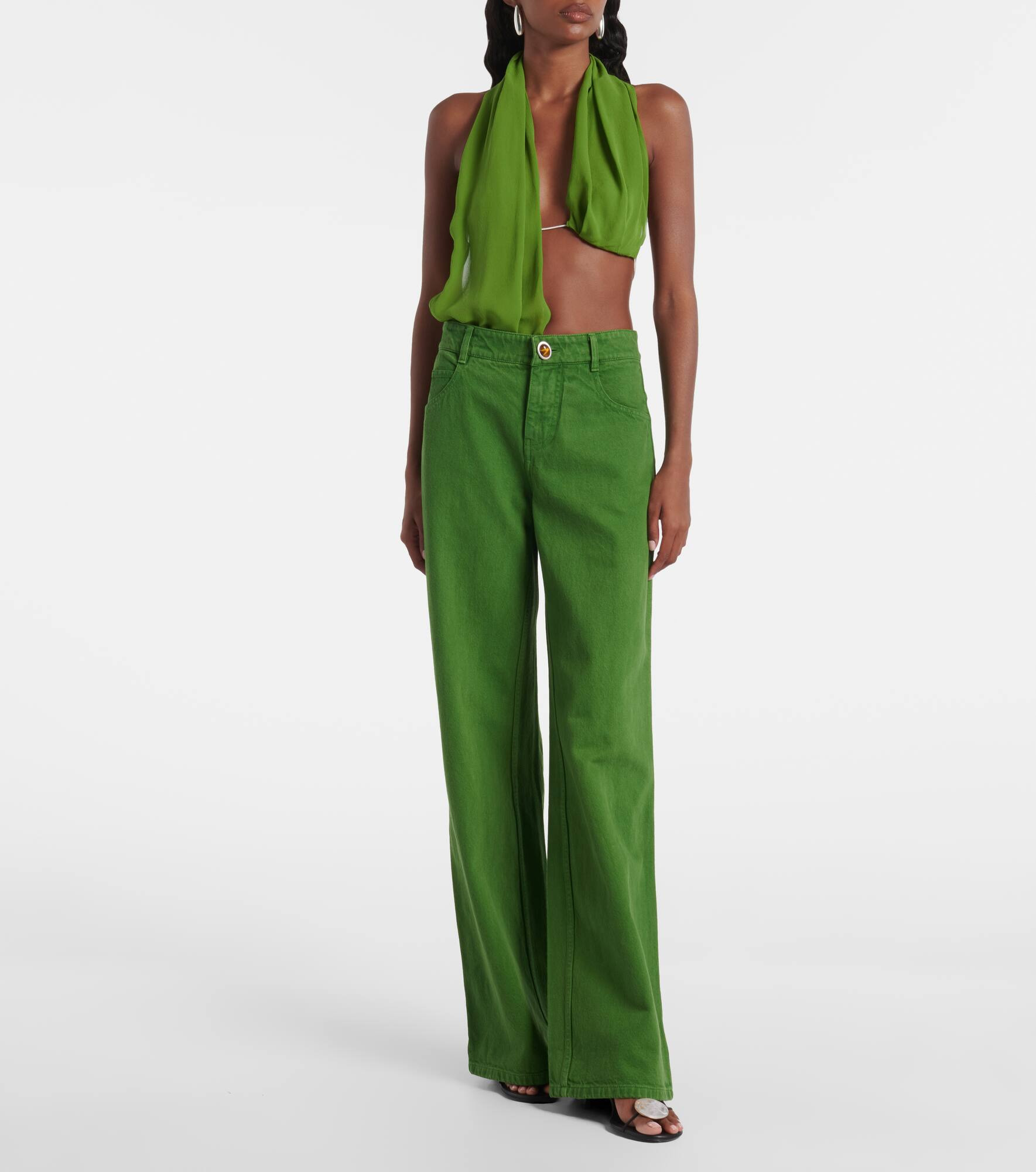 Mid-rise wide-leg jeans - 7