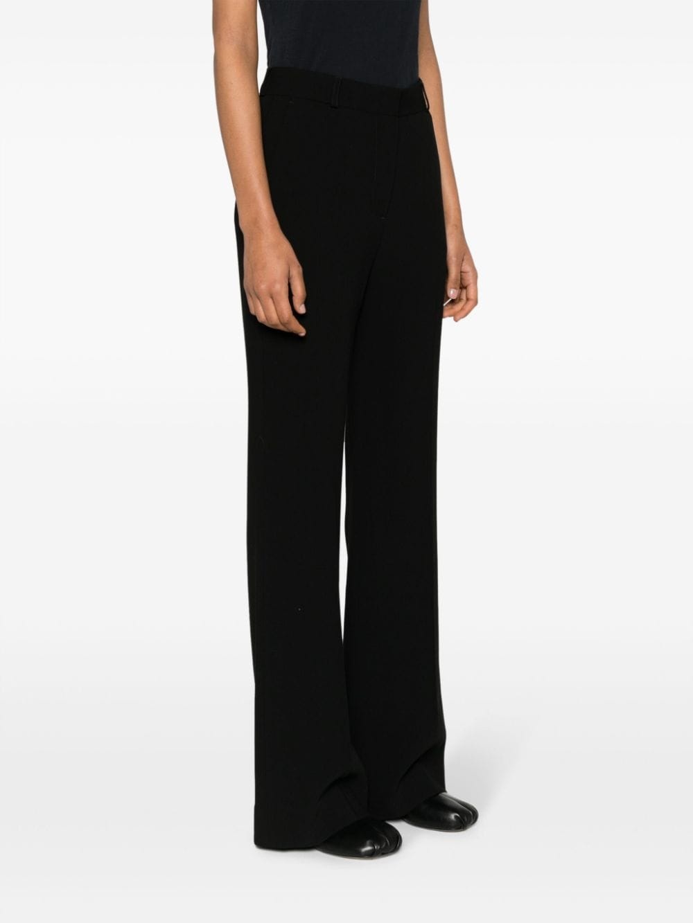 wide-leg crepe trousers - 3
