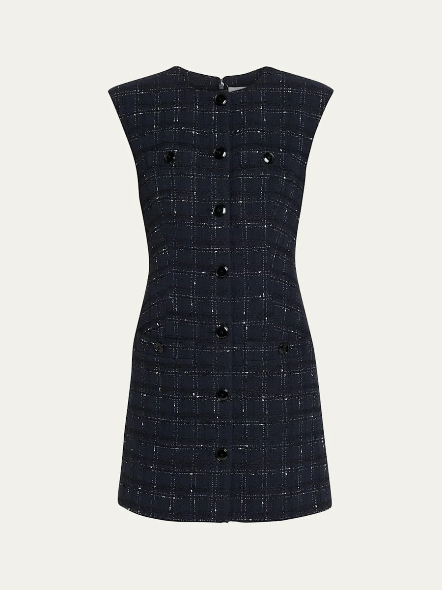 Tamara Button-Front Tailored Mini Dress - 1