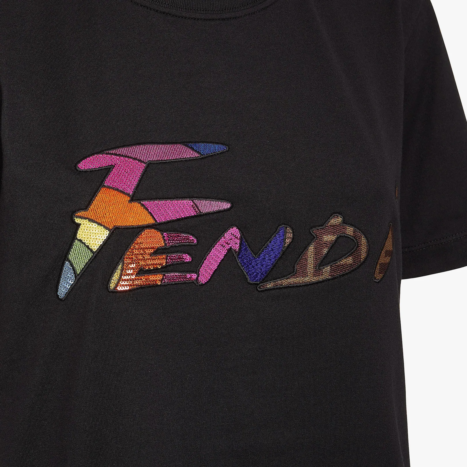 Black cotton T-shirt - 3