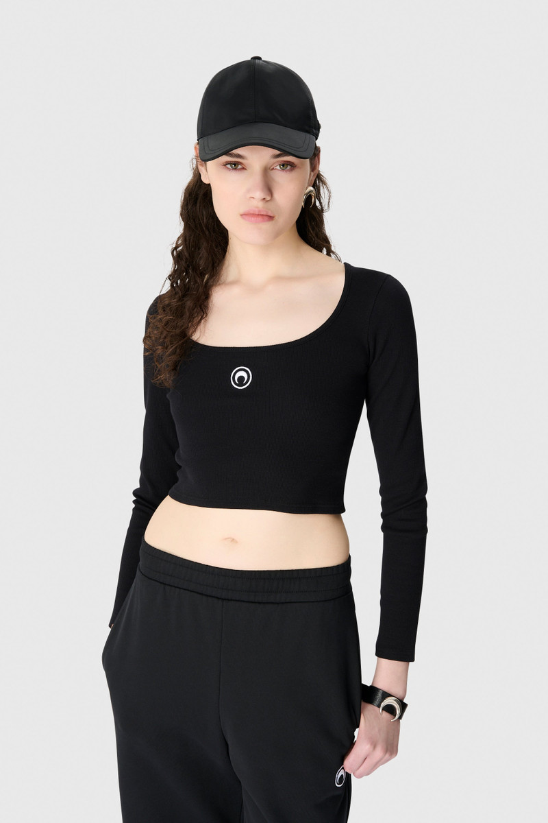 Marine Serre Moon Logo Jersey Ls Roundneck Top outlook