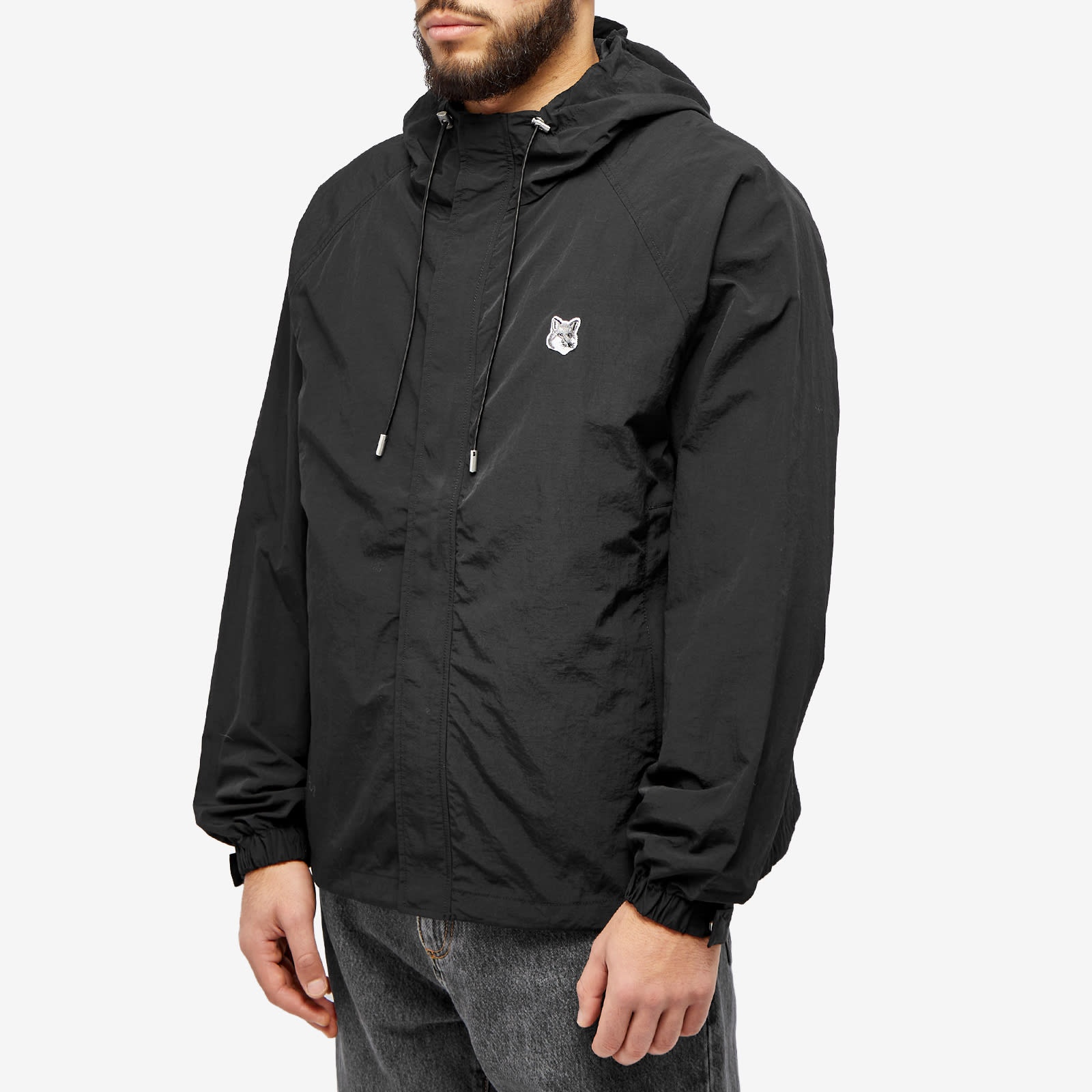 Maison Kitsuné Maison Kitsune Grey Fox Head Patch Windbreaker