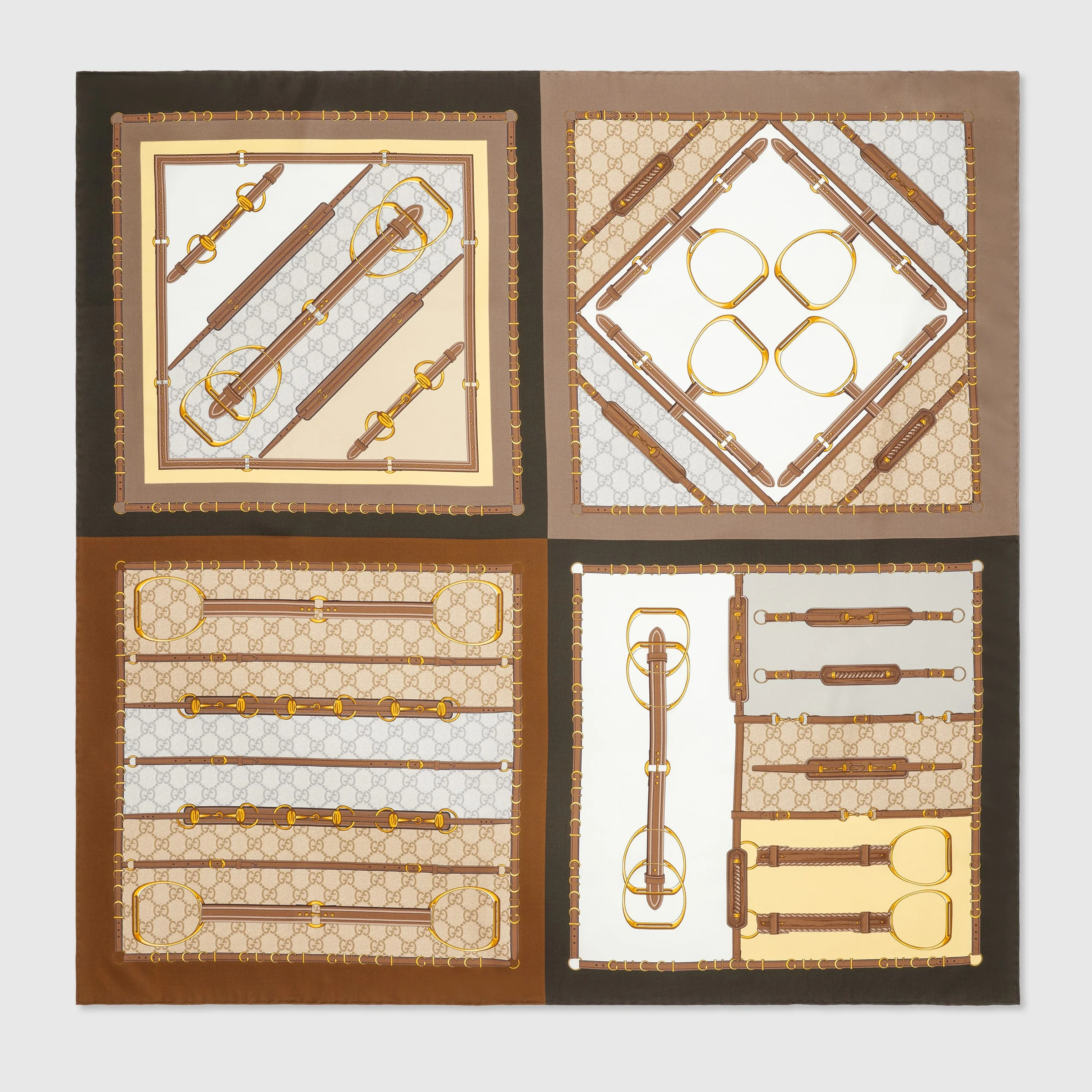 Gucci heritage print silk scarf - 1