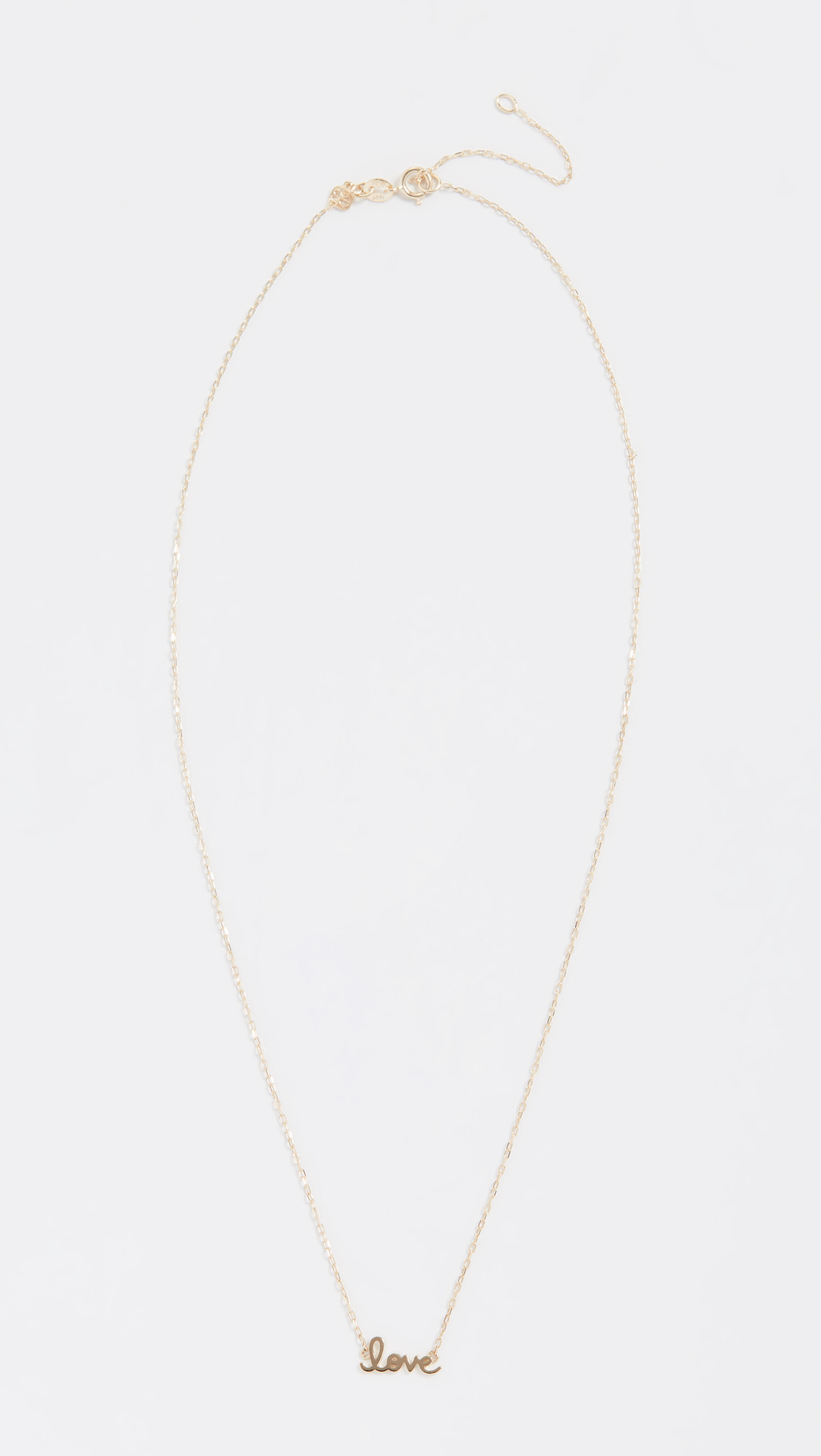 14k Gold Tiny Script Love Necklace - 3