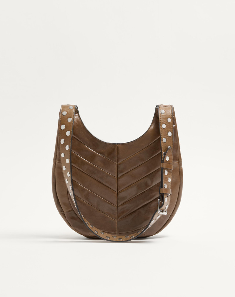 VALENTINO GARAVANI HOBOHO SMALL HOBO BAG IN CHEVRON-PATTERNED NAPPA LEATHER. 5