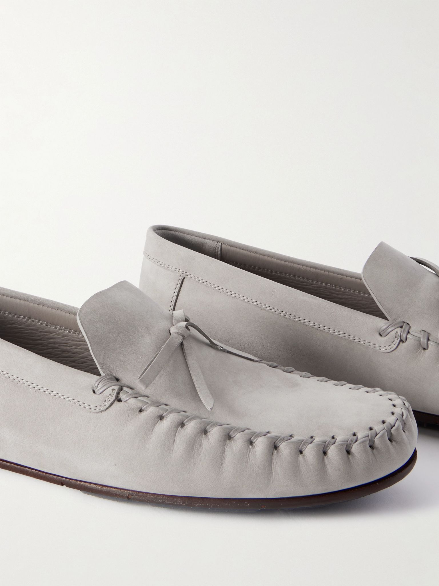 Gargano Tasselled Nubuck Driving Shoes Taupe - 5