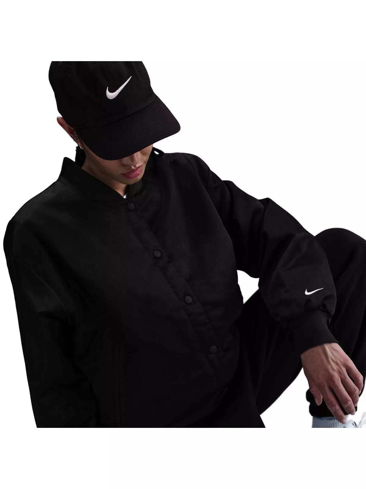 Women's Sportswear Destroyer Oversized Woven Jacket - Black - 3